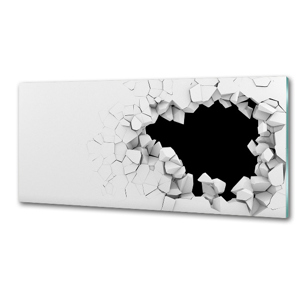 Crédence en verre cuisine Trou dans le mur