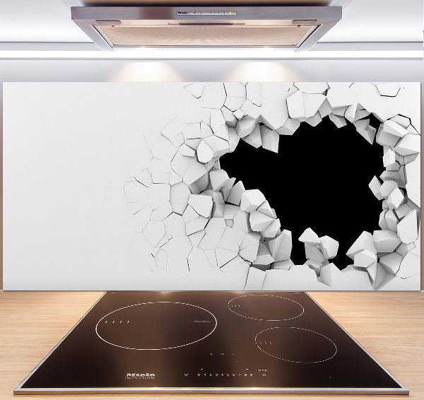 Crédence en verre cuisine Trou dans le mur