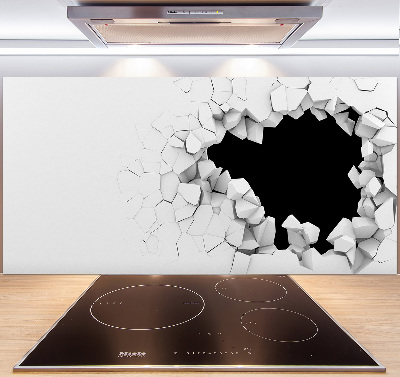 Crédence en verre cuisine Trou dans le mur