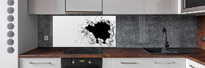 Crédence en verre cuisine Trou dans le mur