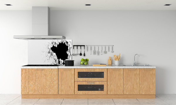 Crédence en verre cuisine Trou dans le mur