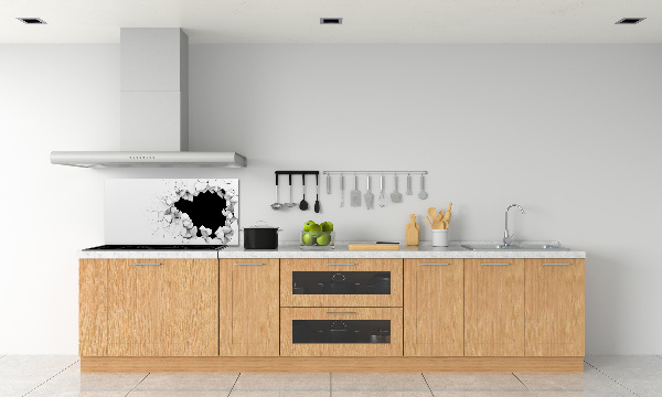 Crédence en verre cuisine Trou dans le mur