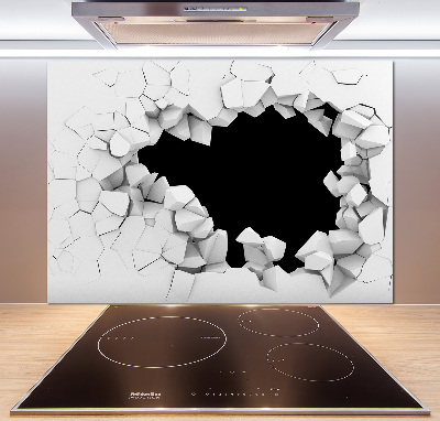 Crédence en verre cuisine Trou dans le mur