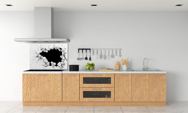 Crédence en verre cuisine Trou dans le mur