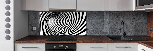 Crédence en verre avec motif Tunnel 3D