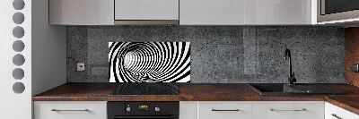 Crédence en verre avec motif Tunnel 3D
