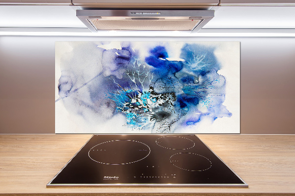Crédence cuisine en verre trempé Fleurs abstraites