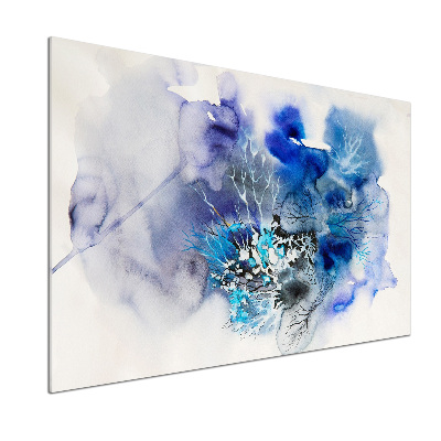 Crédence cuisine en verre trempé Fleurs abstraites