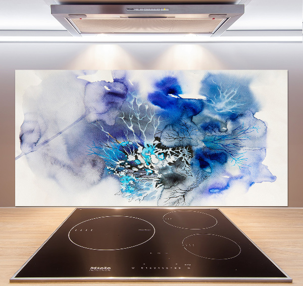 Crédence cuisine en verre trempé Fleurs abstraites