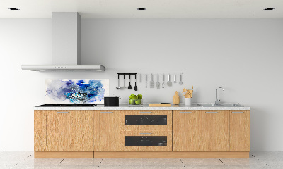 Crédence cuisine en verre trempé Fleurs abstraites