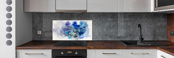 Crédence cuisine en verre trempé Fleurs abstraites