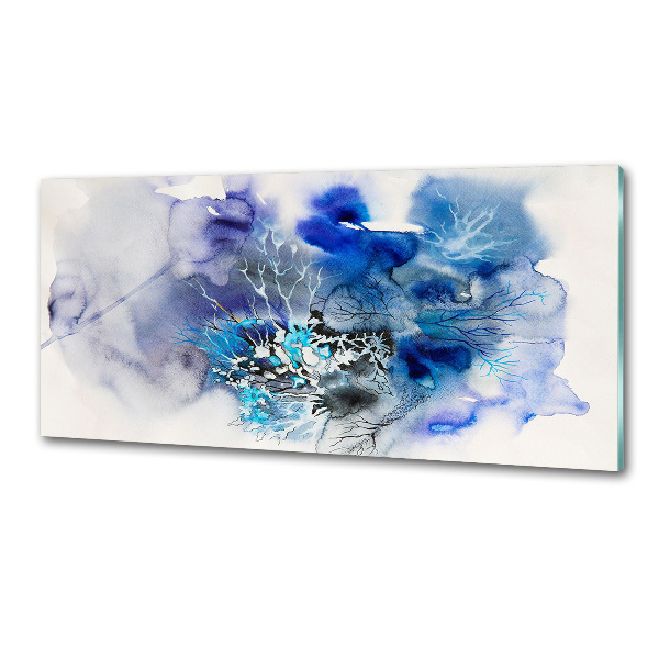 Crédence cuisine en verre trempé Fleurs abstraites