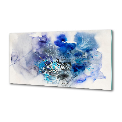 Crédence cuisine en verre trempé Fleurs abstraites