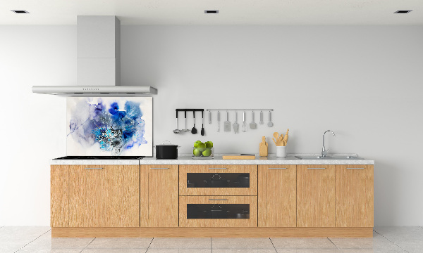Crédence cuisine en verre trempé Fleurs abstraites
