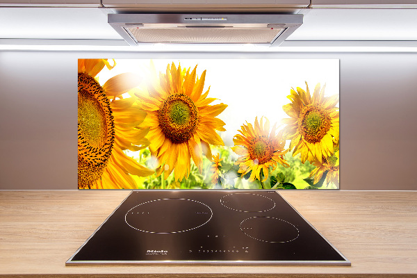 Crédence cuisine en verre trempé Tournesol
