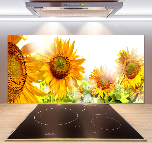 Crédence cuisine en verre trempé Tournesol