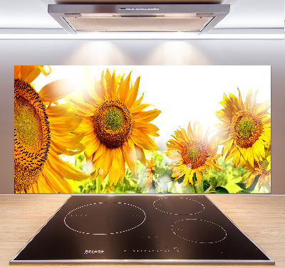 Crédence cuisine en verre trempé Tournesol