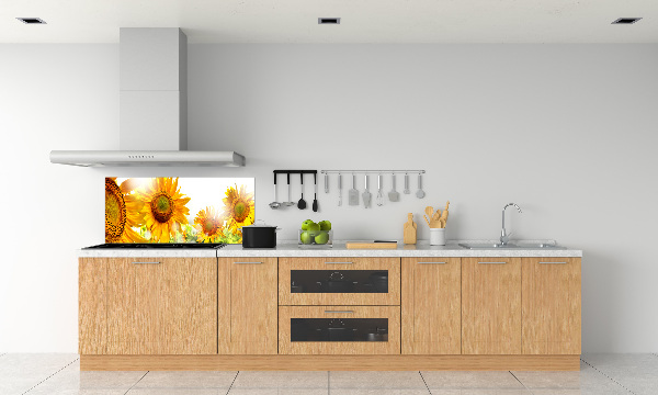 Crédence cuisine en verre trempé Tournesol