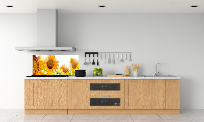 Crédence cuisine en verre trempé Tournesol