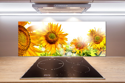 Crédence cuisine en verre trempé Tournesol