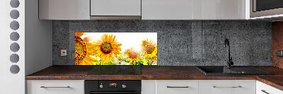Crédence cuisine en verre trempé Tournesol