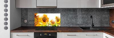 Crédence cuisine en verre trempé Tournesol