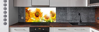 Crédence cuisine en verre trempé Tournesol