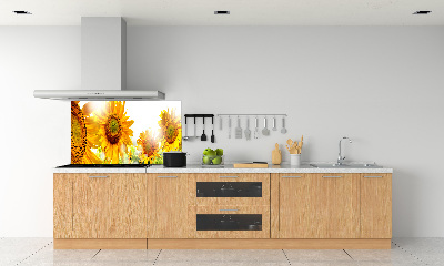 Crédence cuisine en verre trempé Tournesol