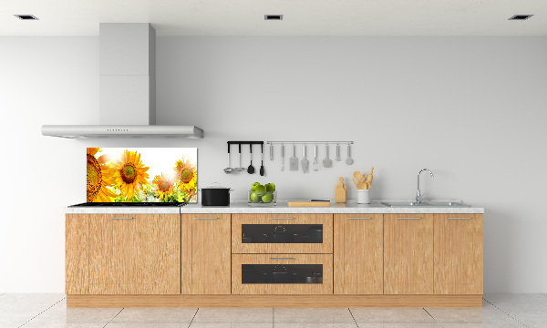 Crédence cuisine en verre trempé Tournesol