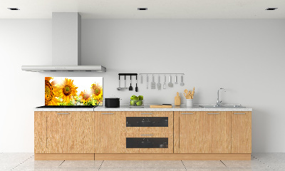 Crédence cuisine en verre trempé Tournesol