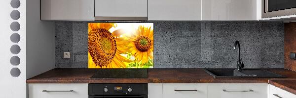 Crédence cuisine en verre trempé Tournesol