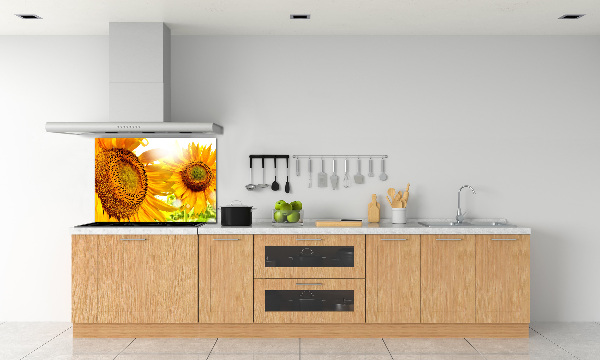 Crédence cuisine en verre trempé Tournesol