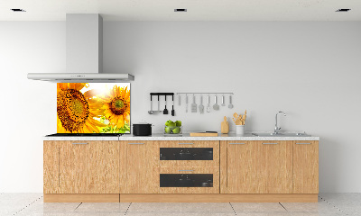 Crédence cuisine en verre trempé Tournesol