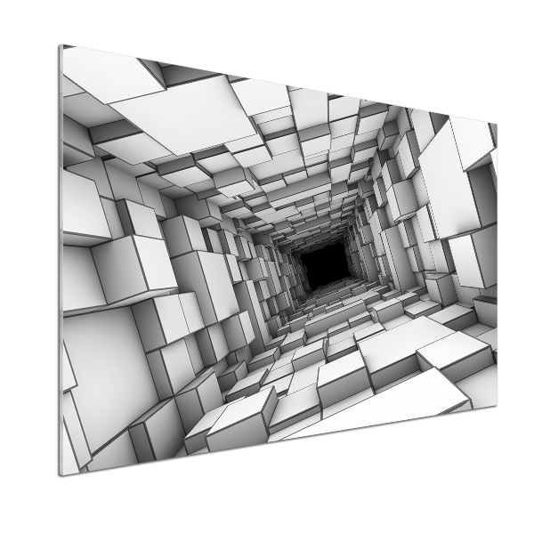 Crédence en verre trempé Tunnel en forme de cube