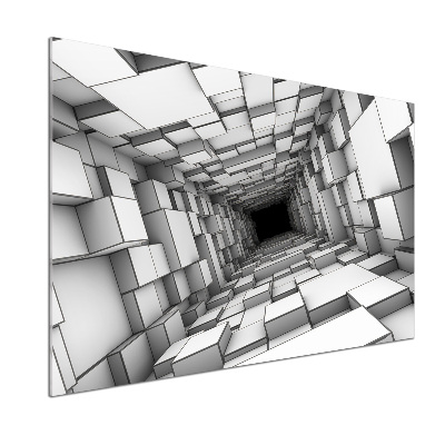Crédence en verre trempé Tunnel en forme de cube