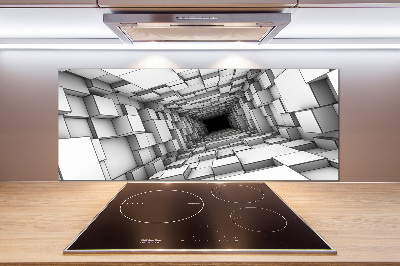 Crédence en verre trempé Tunnel en forme de cube