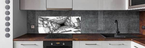Crédence en verre trempé Tunnel en forme de cube