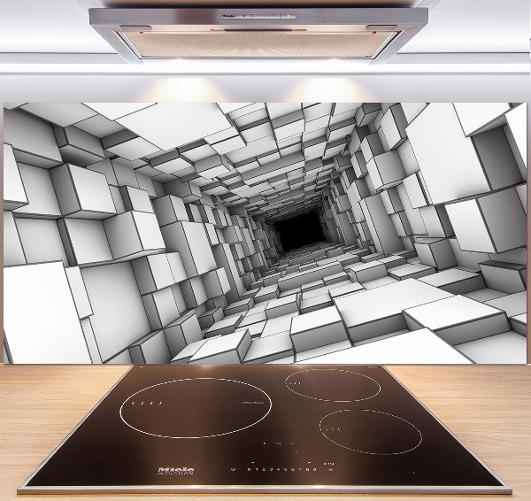 Crédence en verre trempé Tunnel en forme de cube