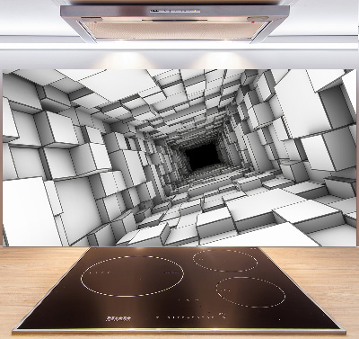 Crédence en verre trempé Tunnel en forme de cube