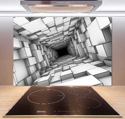 Crédence en verre trempé Tunnel en forme de cube