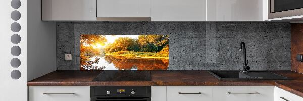 Panneau crédence cuisine Rivière en automne