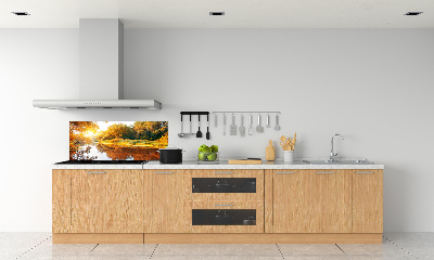 Panneau crédence cuisine Rivière en automne