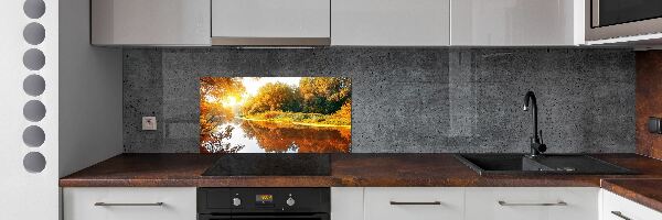 Panneau crédence cuisine Rivière en automne