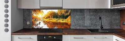 Panneau crédence cuisine Rivière en automne