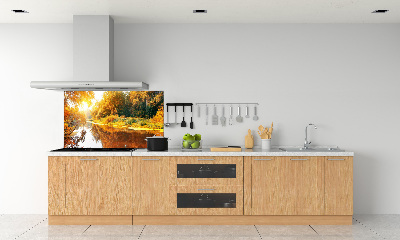 Panneau crédence cuisine Rivière en automne