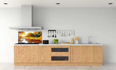 Panneau crédence cuisine Rivière en automne