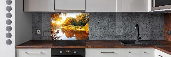 Panneau crédence cuisine Rivière en automne