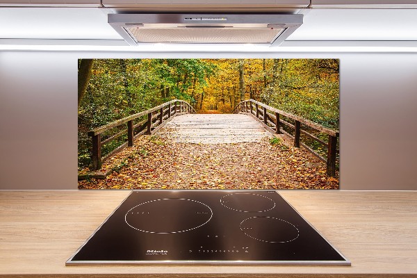 Crédence de cuisine en verre Pont dans les bois Automne