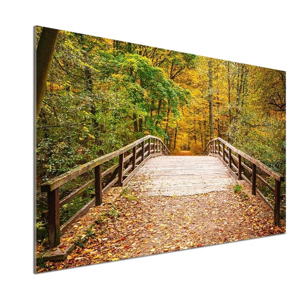 Crédence de cuisine en verre Pont dans les bois Automne
