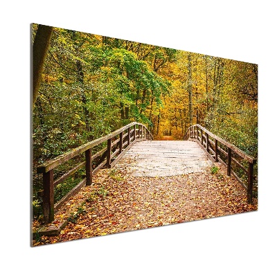 Crédence de cuisine en verre Pont dans les bois Automne
